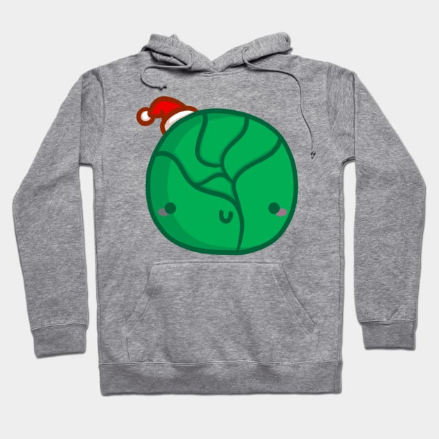Festive Christmas Sprout - Kawaii Brussel Sprout Hoodie by perdita00
